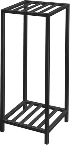 JQTOP Support de plantes en métal de 76,2 cm de haut, support de pot en fer robuste avec base stable, étagère antirouille pour terrasse, salon, balcon, décoration de jardin (noir)