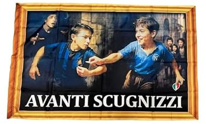 bandiera 150x100 cm napoli avanti scugnizzi e come disse conte andiamo a prenderci lo scudetto 4 campione d' Italia campioni