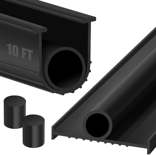 ToLanbbt Joints en caoutchouc pour bas de porte de garage - 3 m - Kit de bande d'étanchéité de rechange avec extrémités en T de 6,35 mm et 2 bouchons d'extrémité, joint inférieur universel en