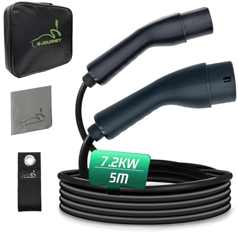 G-Journey Type 2 Charging Cable 7.2KW, 32A / 1 Phase /5 Meter/Mode 3 Type 2 to Type 2 EV Charging Cable Fast Electric Vehicle Car Plug-in Hybrid