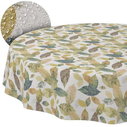 ANRO Tischdecke abwaschbar Bunt rund Ø 140 cm Outdoor wetterfest | schmutz- & wasserabweisend, pflegeleicht – waschbar bei 30 °C – ideal für Garten, Terrasse & Esszimmer