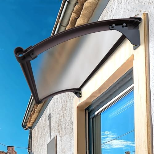 Vordertür, Terrasse, Sonnenschutz, Aluminium, starrer Kunststoff, Polycarbonat, Regenschutz, UV-beständig, wasserabweisend, mehrfarbige Polycarbonatplatte, Schneeschutz für die Rückseite, 65 x 260 cm