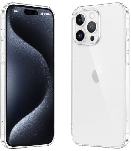 caslord Hülle Kompatibel mit iPhone 15 Pro, weiche TPU Transparent Stoßfest Schutzhülle Durchsichtige Kratzfest Handyhülle Case Cover