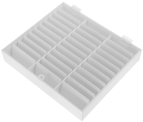 Acrylic and Grids Box Organizer Tip Nail Fake Nails Tiny Things | White Manicure Storage Case, Easy Viewing Layout, Tidy Desktop Presentation, for Art Decorations and Small Items