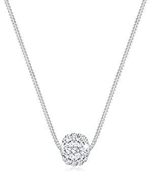 Elli Halskette Damen Kugel Anhänger mit Kristallen in 925 Sterling Silber