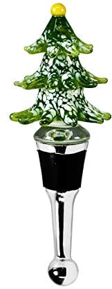 EDZARD Bottle Cap fir Tree for Champagne, Wine and Sparkling Wine, Murano Glass Technique, 5,1 in high, Handmade