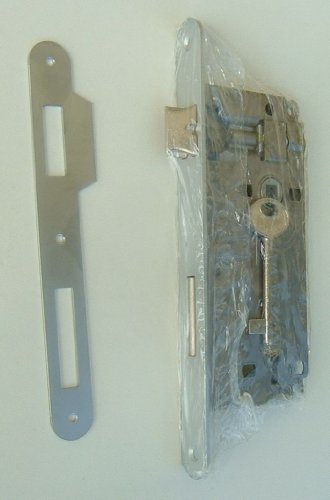 Serratura per porte d'interno ENTRATA 50 CROMO SATINA contropiastr e chiave AGB