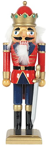 Nussknacker König, H: 30 cm, rot/blau, handbemalt im Kunsthandwerks-Stil