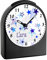 CreaDesign, WU-50-1030-01, Sterne Farbe Blau, analog Kinderwecker schwarz, Funkwecker ohne Ticken, mit Licht, personalisiert mit Namen, 9,6 x 5,5 x 11,9 cm, 104 g