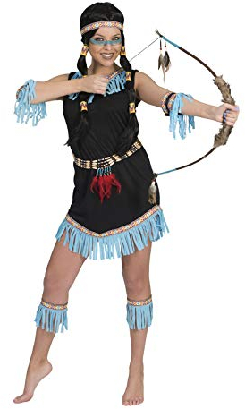 Generique - Indianerin Kost?m mit Fransen blau