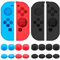 SENHAI Schutzhülle Kompatibel mit Nintendo Switch Joy-Con Controller mit Schutzgriffen, 2 Paar Silikon-Schutzhülle für Joysticks mit 16 Sticks – Schwarz, Blau + Rot
