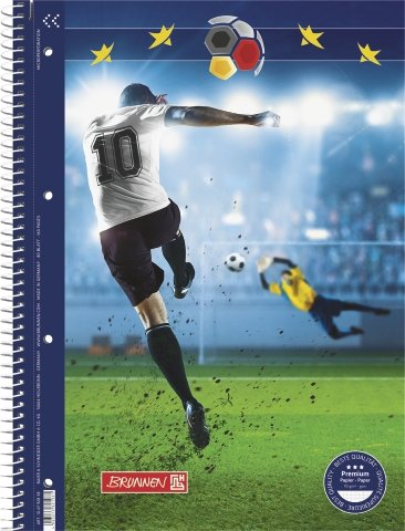 5X BRUNNEN Collegeblock A4 90g Fußball Lin28 8