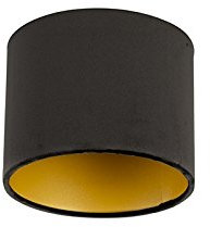 QAZQA Moderno Algodón Pantalla terciopelo negro 18/18/14 interior dorado, Pantalla lámpara colgante,Pantalla lámpara de pie