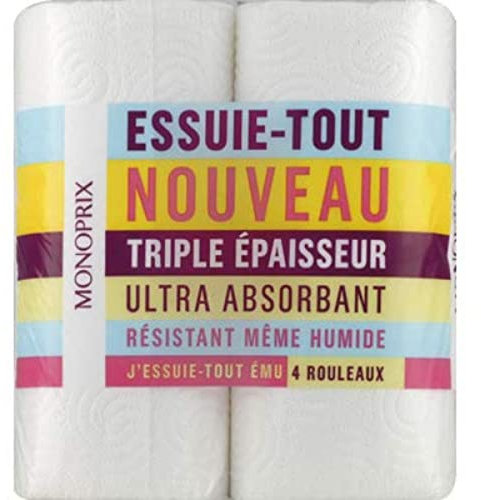 Monoprix Essuie-tout triple épaisseur ultra absorbant - Les 4 rouleaux