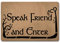 ZQH Fußmatte mit Aufschrift Speak Friend and Enter (Der Herr der Ringe), Türvorleger, Monogramm-Matten (23,6 x 39,9 cm), Vliesstoff-Oberseite mit rutschfester Gummirückseite, waschbare Fußmatte