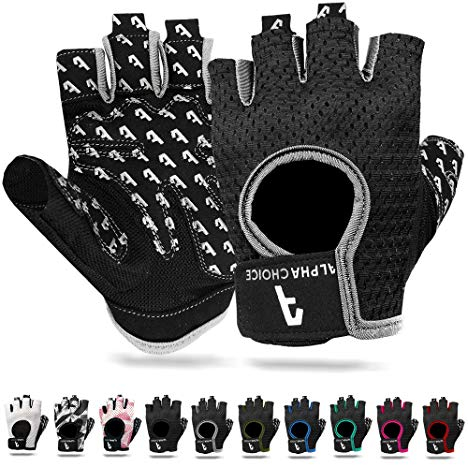 Alphachoice Trainingshandschuhe Fitnesshandschuhe Kraftsport Damen Herren | Bodybuilding Handschuhe Sporthandschuhe ohne Handgelenk | Für Krafttraining Gewichtheben (Silver, XS)