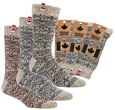WOWERAT 1 Paar Canadian Socks THERMO-Wollsocken Norweger Socken Damen Herren Kinder