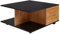 Wohnling Design Couchtisch 70x70 cm Anthrazit/Sandeiche, Wohnzimmertisch mit 2 Schubladen, Sofatisch mit Rollen, Tisch mit 2 Fächern