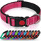 Taglory Hundehalsband, Weich Gepolstertes Neopren Nylon Hunde Halsband für Mittlere Hunde, Verstellbare und Reflektierend für das Training, Hot Pink