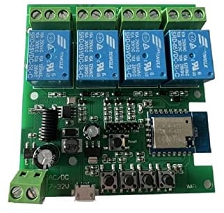 Módulo de relé MHCOZY WiFi RF Bluetooth, aplicación WIFI Smart Life, control remoto, obturador de garaje, compatible con Alexa Google Nest (aplicación Smart Life 4CH)