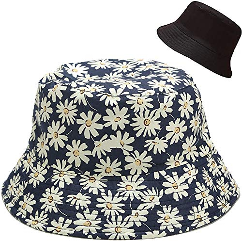 XYIYI Gänseblümchen Blau Reversibel Fischerhüte Anglerhut Sonnenhut Für Damen Mädchen
