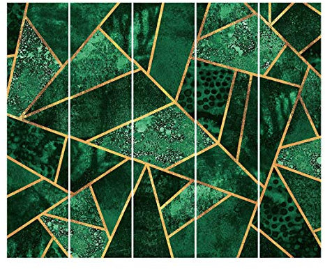 Bilderwelten Schiebegardinen Set Elisabeth Fredriksson Dunkler Smaragd mit Gold 5 Flächenvorhänge 250 x 300cm Ohne Aufhängung