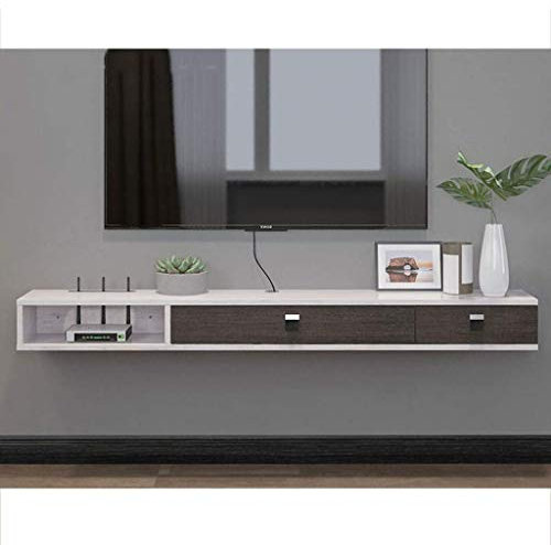 XBSXP Mobile Porta TV Galleggiante in Legno da Parete Console Porta TV Mobile portaoggetti per Lettori Dvd/Blu-Ray Box TV satellitare Box Cavi