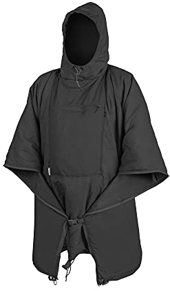 Helikon-Tex Swagman Roll Bushcraft-Kollektion Militär-Poncho, Mehrzweck-Regen- und Notfallponcho, Überlebens- und Militärausrüstung, Woobie-Decke und Jacke (Hellgrau (Shadow Grey))