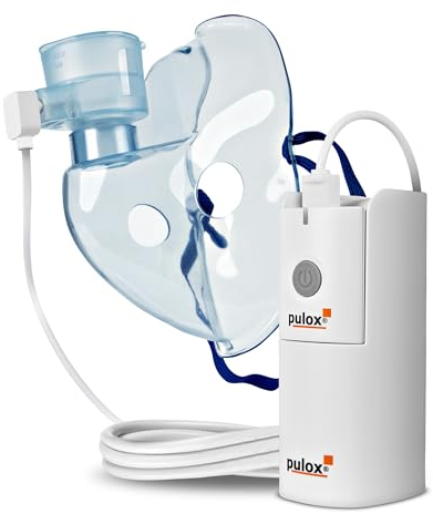 Pulox IN-200 Vapo Nebulizer - Tragbarer Vernebler Inhalator, elektrisches Inhalationsgerät mit Zubehör-Set für Erwachsene und Kinder bei Husten und Erkältung