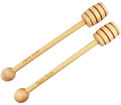 2 Pack Premium Wooden Honey Dippers Drizzlers Sticks 16cm Length