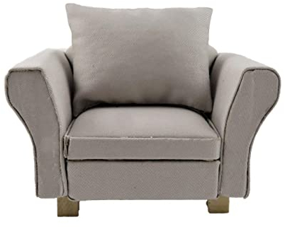 Melody Jane Puppenhaus Grau Modern Sessel & Kissen Miniatur Wohnzimmer Möbel