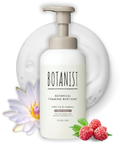 Botanist Shea Butter Body Wash for Women & Men, Foaming Body Wash for Sensitive Skin with Coconut Oil & Almond Extract, Sulfate & Paraben Free Foam BODY WASH from Japan 15.2 Fl Oz LILY & RASPBERYY