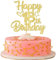 SYKYCTCY 1 Pack Happy 18th Birthday Cake Topper Glitter Heart Star 18 Fabulous Cake Pick Birthday Sign Cake Decorations for 18th Birthday Theme Party Supplies Gold