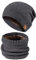 TAGVO Herren Mütze Schal Set Lässige Beanie Strickmütze, Wintermütze Winterset Strick Beanie Wolle Loop Schal mit Dicke Fleecefutter Grau