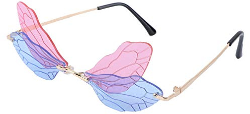 Amosfun Partybrille Aus Metall Und Pc Komfortable Foto Brille Mit Kreativem LibellenflüGel-Design FüR Sommerfeiern Und Fotoshootings