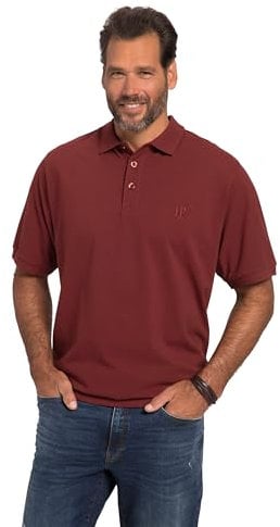 JP 1880 Herren Polo Bauchfit Poloshirts, Dunkel Kirschrot, 5XL