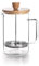 LACOR - 62161 - Cafetera Francesa Wood, Cafetera Prensa Francesa, Filtro de Acero Inoxidable, 8 Tazas, Acero Inoxidable y Madera de Bambú, 1L