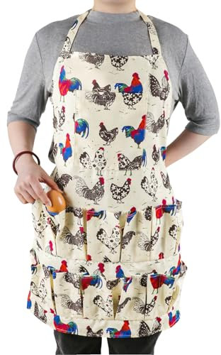 Hossmily Eierschürze, Eiersammelschürze für Huhn, Ente, Gänseeier, Hühnereier-Schürze für Hausfrau, Bauernhaus, Küche, Restaurant, Mehrfarbig, 1 pack