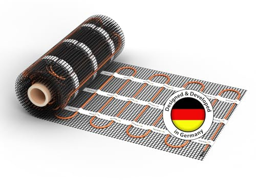 WARMON Zweiader-Heizmatte WARMON CLASSIC 150 W/m² für Fliesen, Festwiderstandsheizkabel, selbstklebend mit Trägergewebe, Mattengröße:5 m²