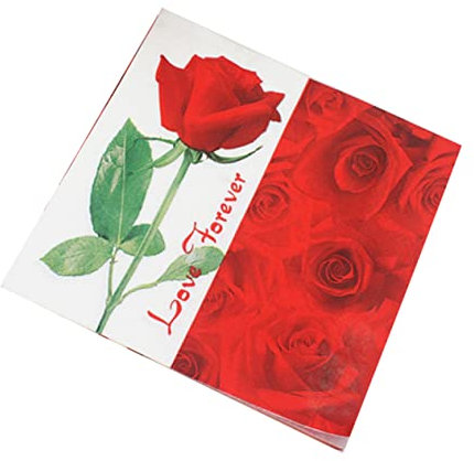 Rosen Papierservietten 20 Stück aus Zellstoff Rot, Partyservietten