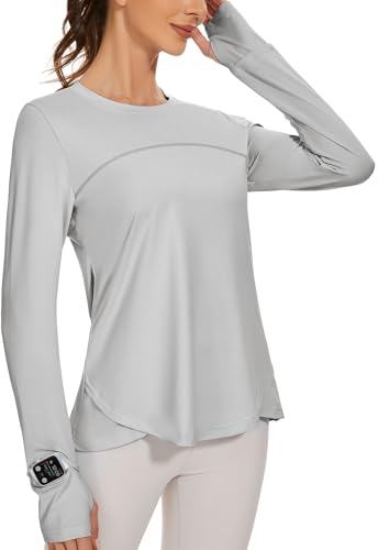 IECCP Damen UPF 50+ UV Sonnenschutz Shirt Wandern Shirts Langarm Laufshirt für Outdoor Sport Surfen Running,Yoga,Pilates,Homewear-Shirt