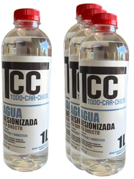 Genérico Agua destilada 1 L (Pack de 6 uds) - Agua desionizada Multiples usos.