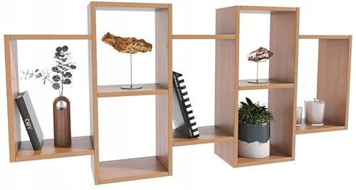 MATKAM Polon BIS Wandregal in moderner Optik, B/H/T 147 x 65 x 21 cm, laminierte Möbelplatte 18 mm, in verschiedenen Ausführungen erhältlich, max. Belastung 20 kg (Erle)