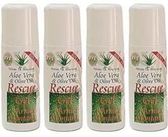 Roll On ResCue Gel Aloe Vera Con Efecto Inmediato Del Alivio Del Dolor con efecto analgésico en Articulaciónes, Cervicales Masaje Practico de Aplicar Alivia Tus Dolores Pack 4 Unidades