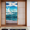 YYHWHJDE Verdunkelungsvorhänge 2er Set Vorhang Panels/Raumverdunkelung Verdunkelungsvorhänge für Schlafzimmer 56x34 In Ozeanwellen Segelboot mit Vögeln Maritim Bild