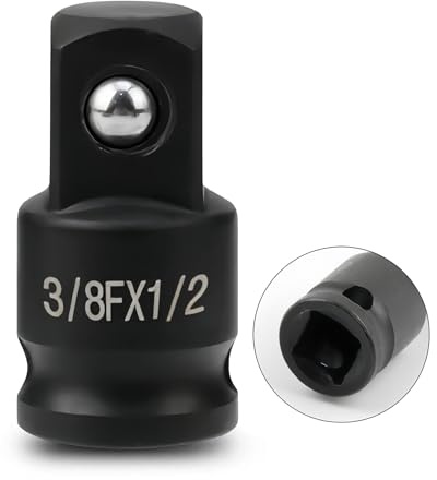 LEPEVNEY 3/8-Zoll-Antrieb (weiblich) x 1/2 Zoll (männlich) Schlag-Steckschlüsseladapter, CR-MO Stahl, kompatibel mit Druckluft-Schlagschraubern, Breaker Bars, Ratschen