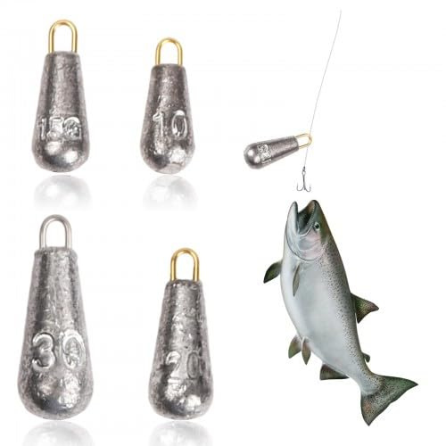 Angelblei 20 StüCk AngelzubehöR Sets Blei Angeln Grundblei Angeln 4 Verschiedene Gewichte (10g/15g/20g/30g) Angel ZubehöR