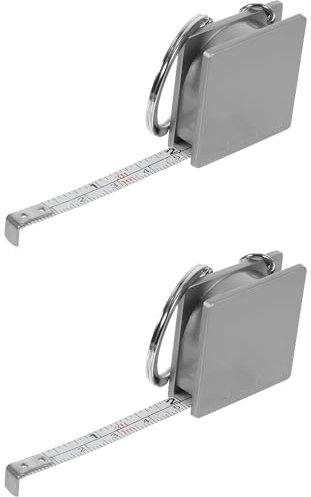Reizteko Lot de 2 mini mètres de ruban en acier, porte-clés, règle de mesure