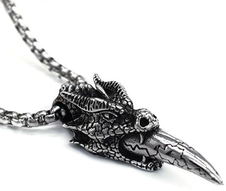 Hao Wu Xuan Anker Cuban Chain Men Synthese Anhänger mit Retro Drachenköpfen und Spitzen Messern Develop Chain