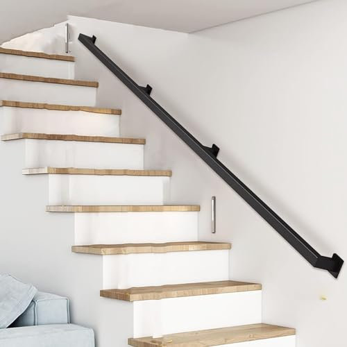 Corrimano industriale galvanizzato nero per scale interne ringhiera ringhiera ringhiera a parete supporto per binario a pavimento seminterrato soppalco gradini ponte 90 cm